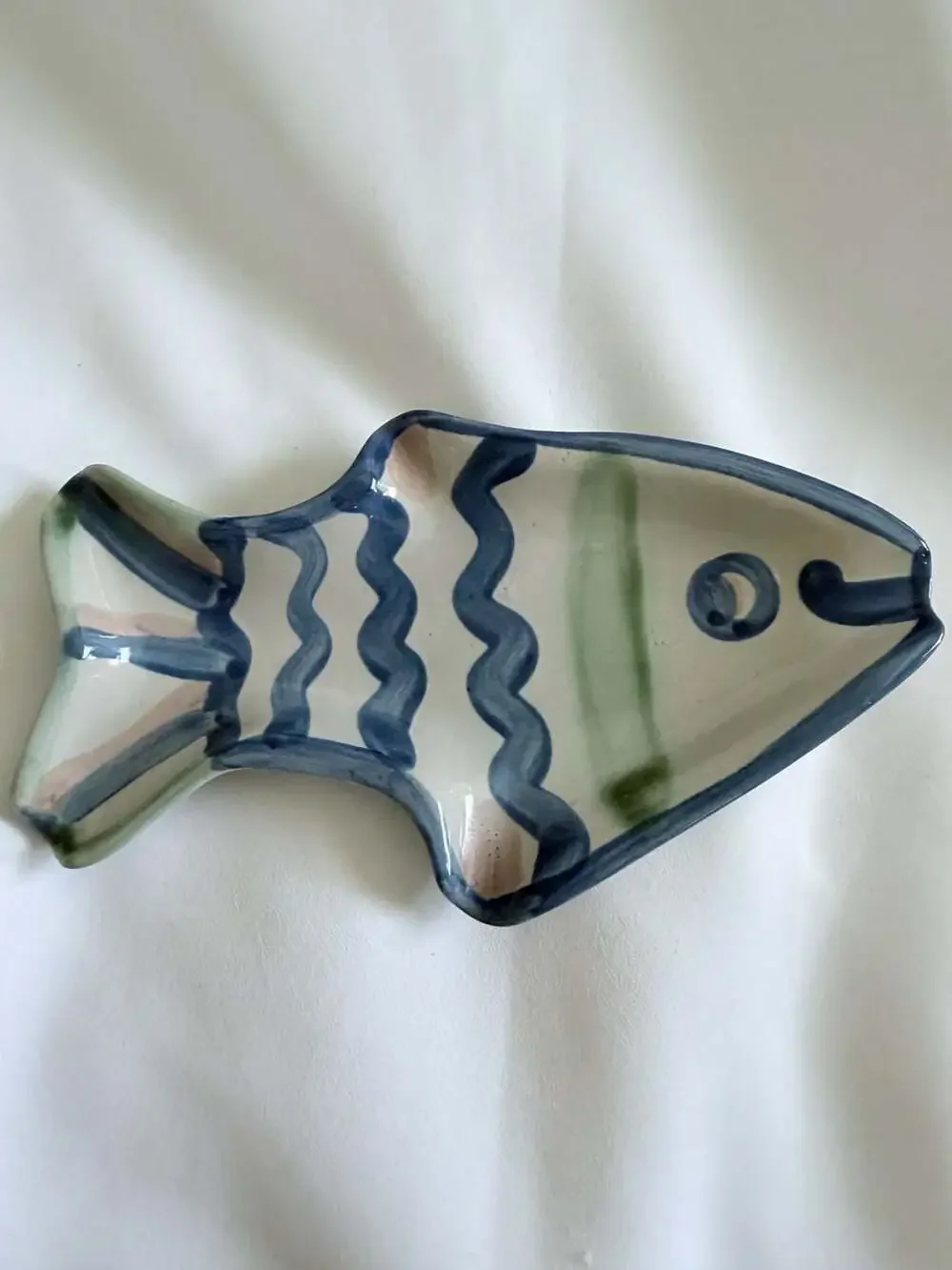 M.A. Hadley Hand Painted Ceramic Fish Spoon Rest or Trinket Dish